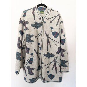 Geiger Vintage Ski Print Sweater Coat